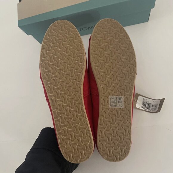NEW!! Toms Women's Alpargata Classic Red Canvas Shoes Size 7.5 - Picture 3 of 6